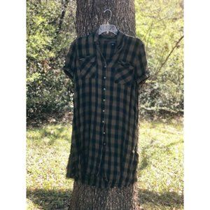 Green and Black flannel dress